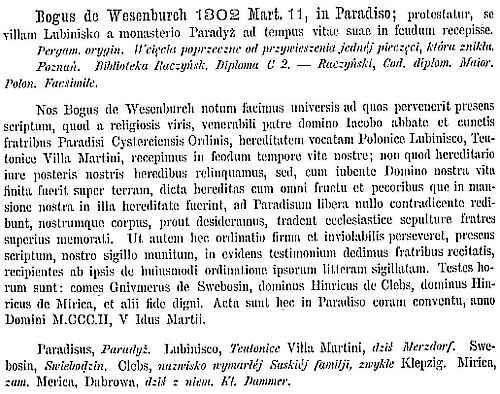 Transkrypcja najstarszego dokumentu dotycz±cego ¦wiebodzina